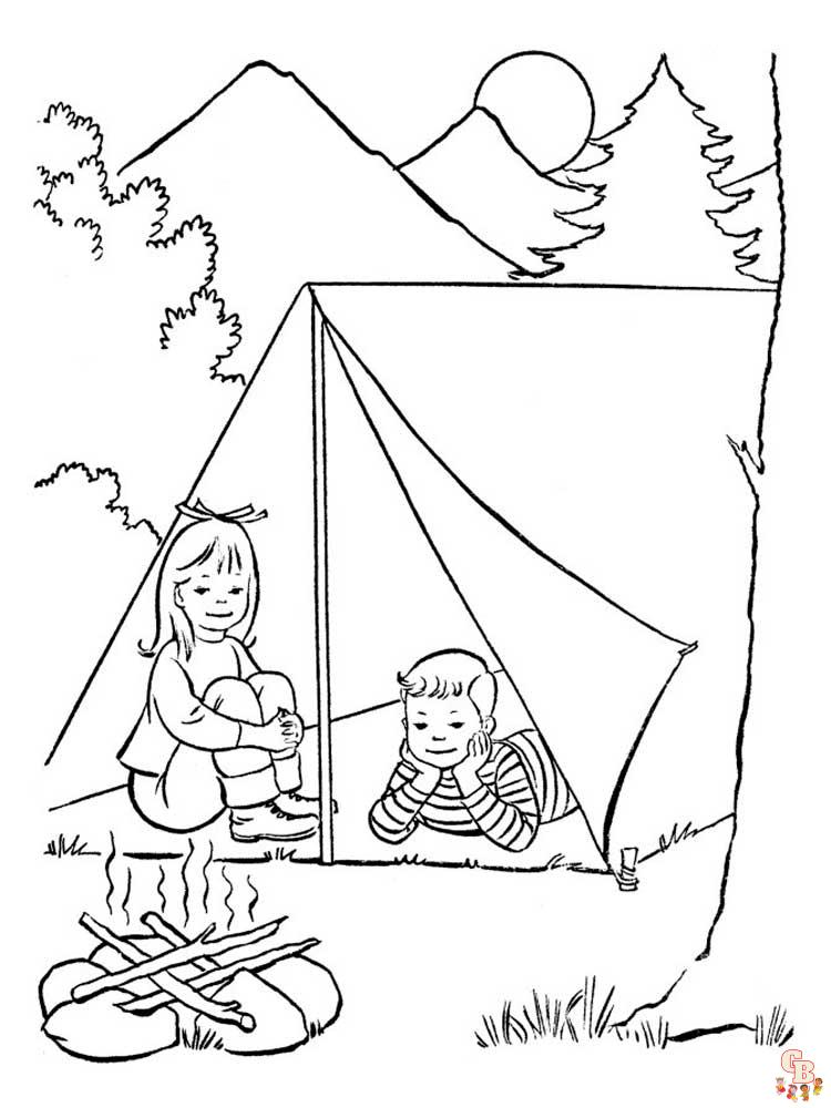 Coloriage camping