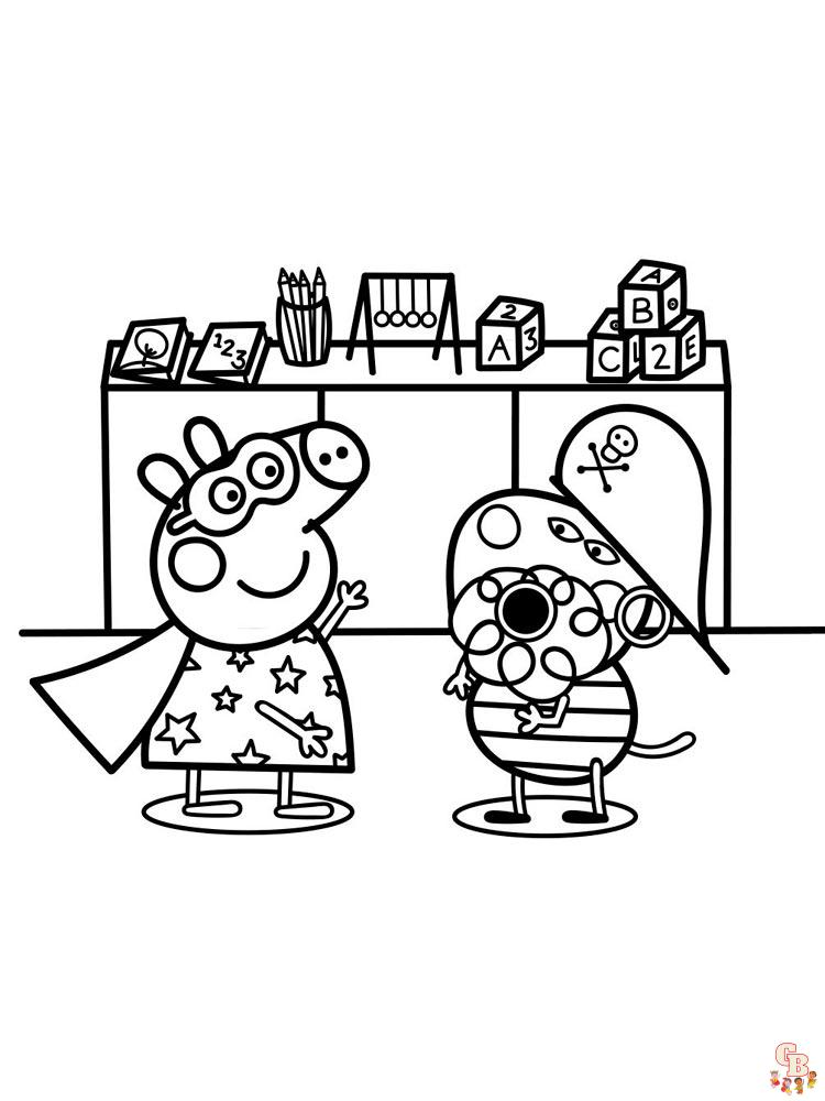 Colorat gratuit Peppa Pig pentru copii - GBcoloriage