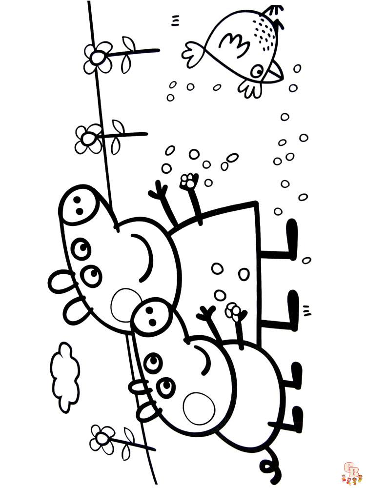 Colorat gratuit Peppa Pig pentru copii - GBcoloriage