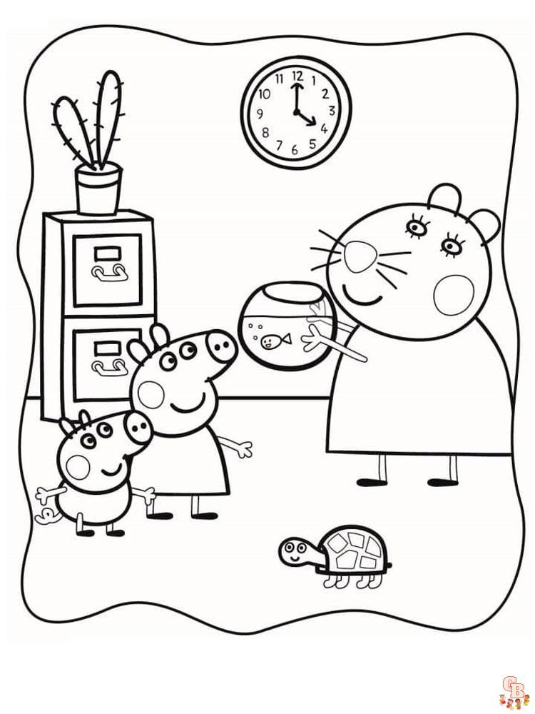 Colorat gratuit Peppa Pig pentru copii - GBcoloriage