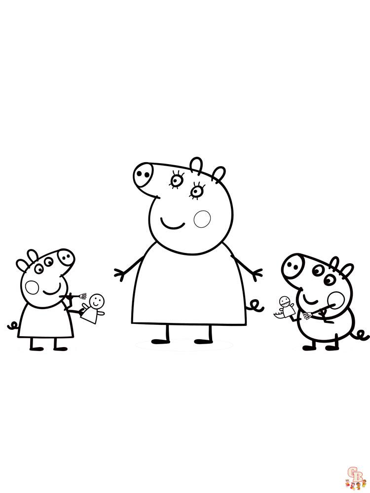 Colorat gratuit Peppa Pig pentru copii - GBcoloriage