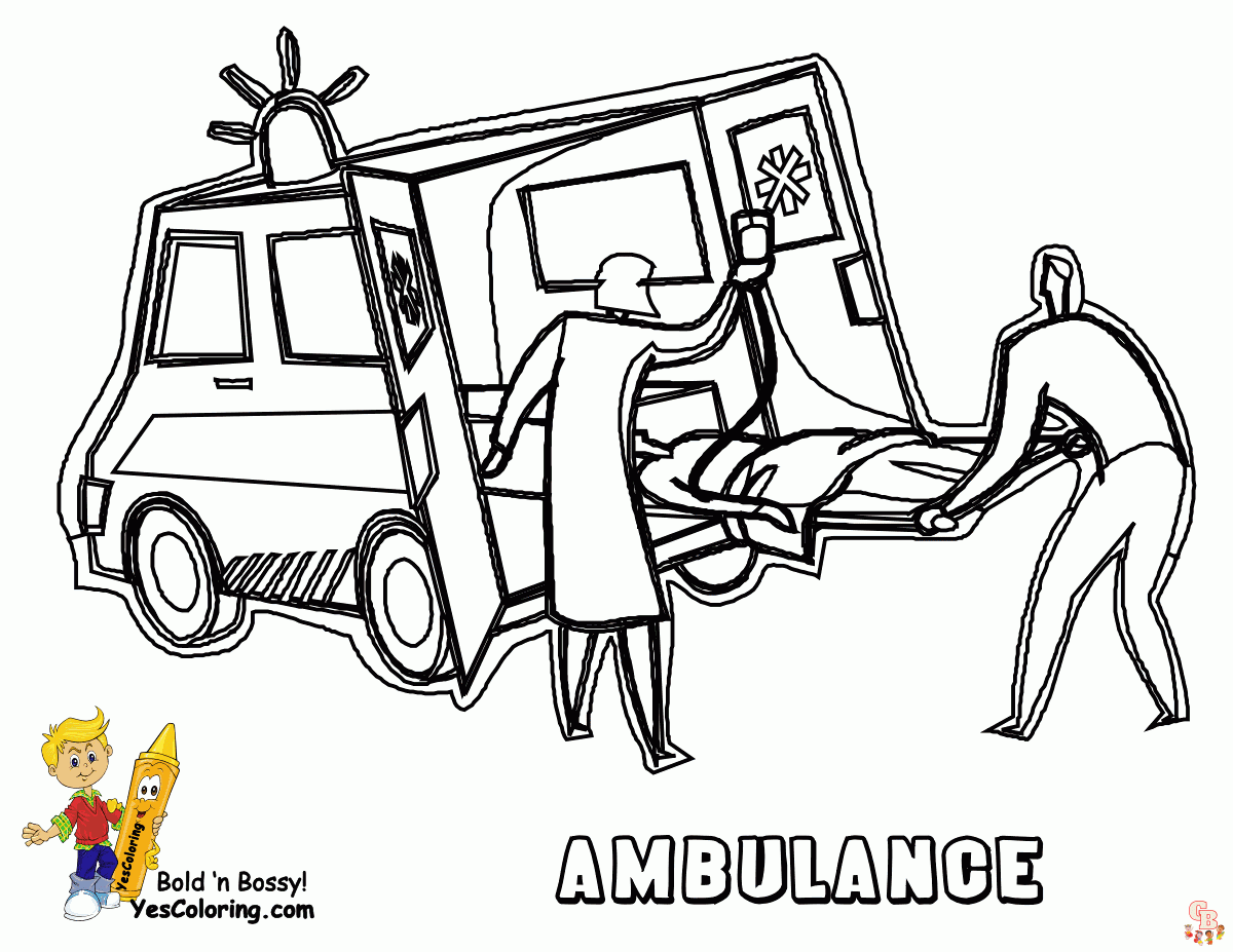 coloriage ambulances