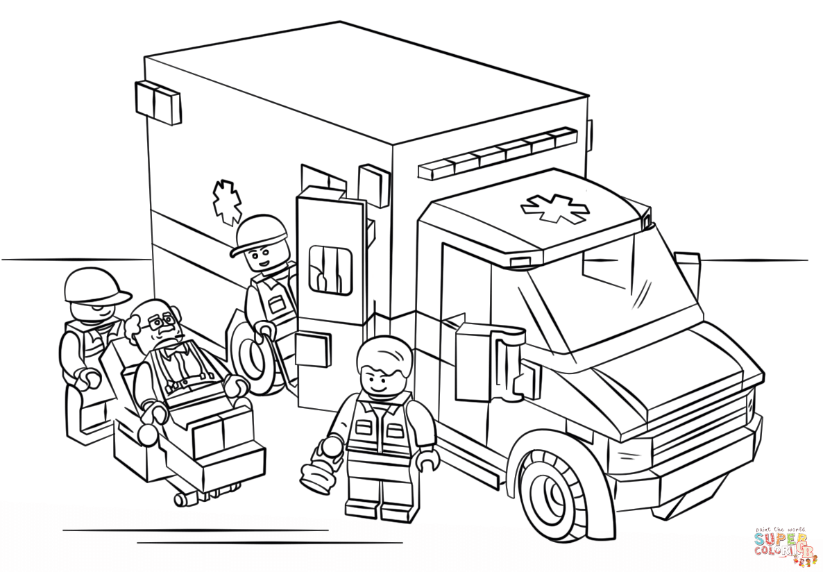 coloriage ambulances