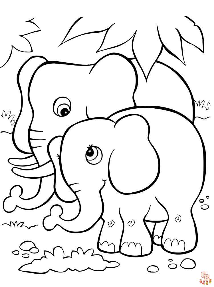 coloriage elephants