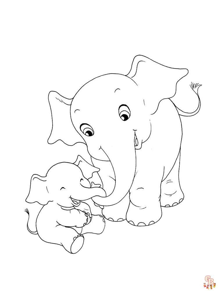 coloriage elephants