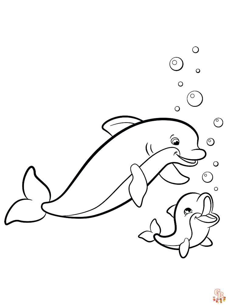 dauphins coloriage