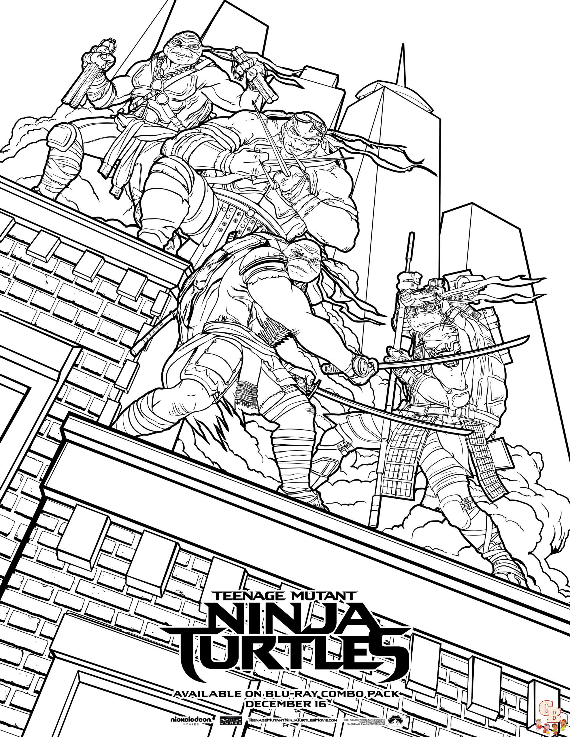 Coloriage Tortue Ninja