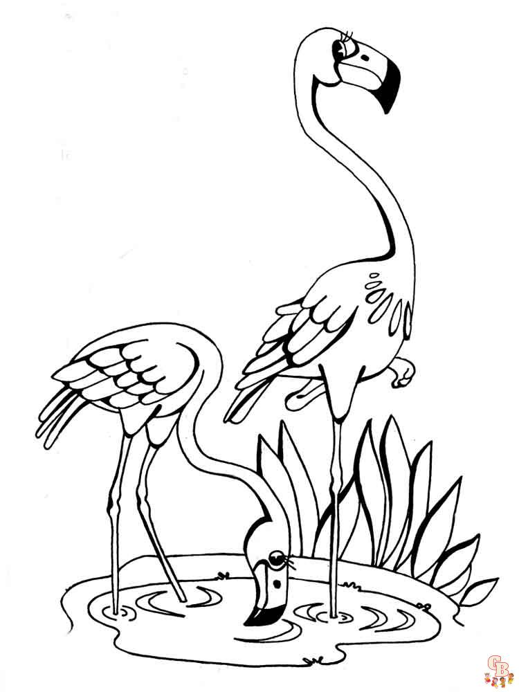 coloriage flamants