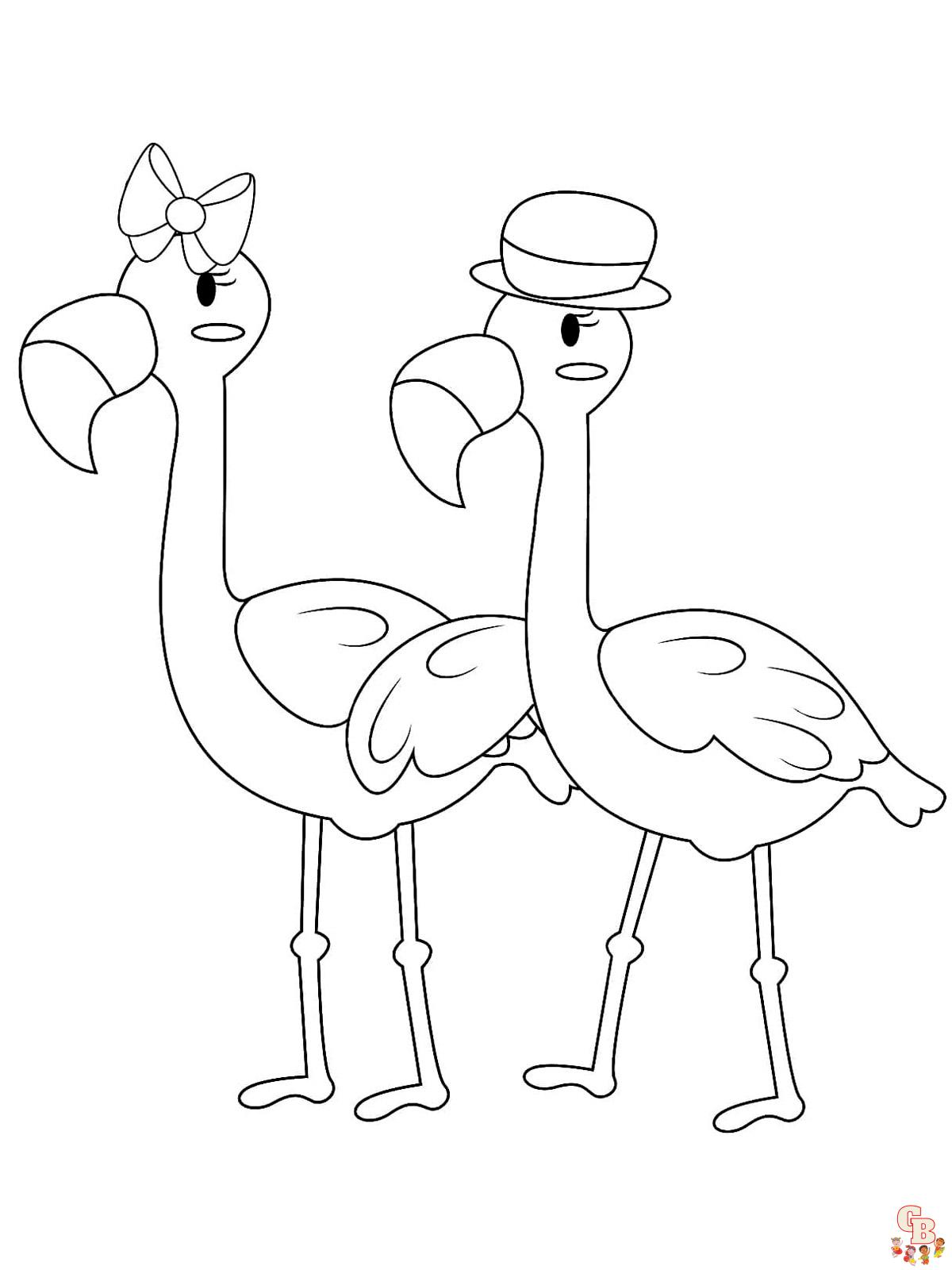 coloriage flamants