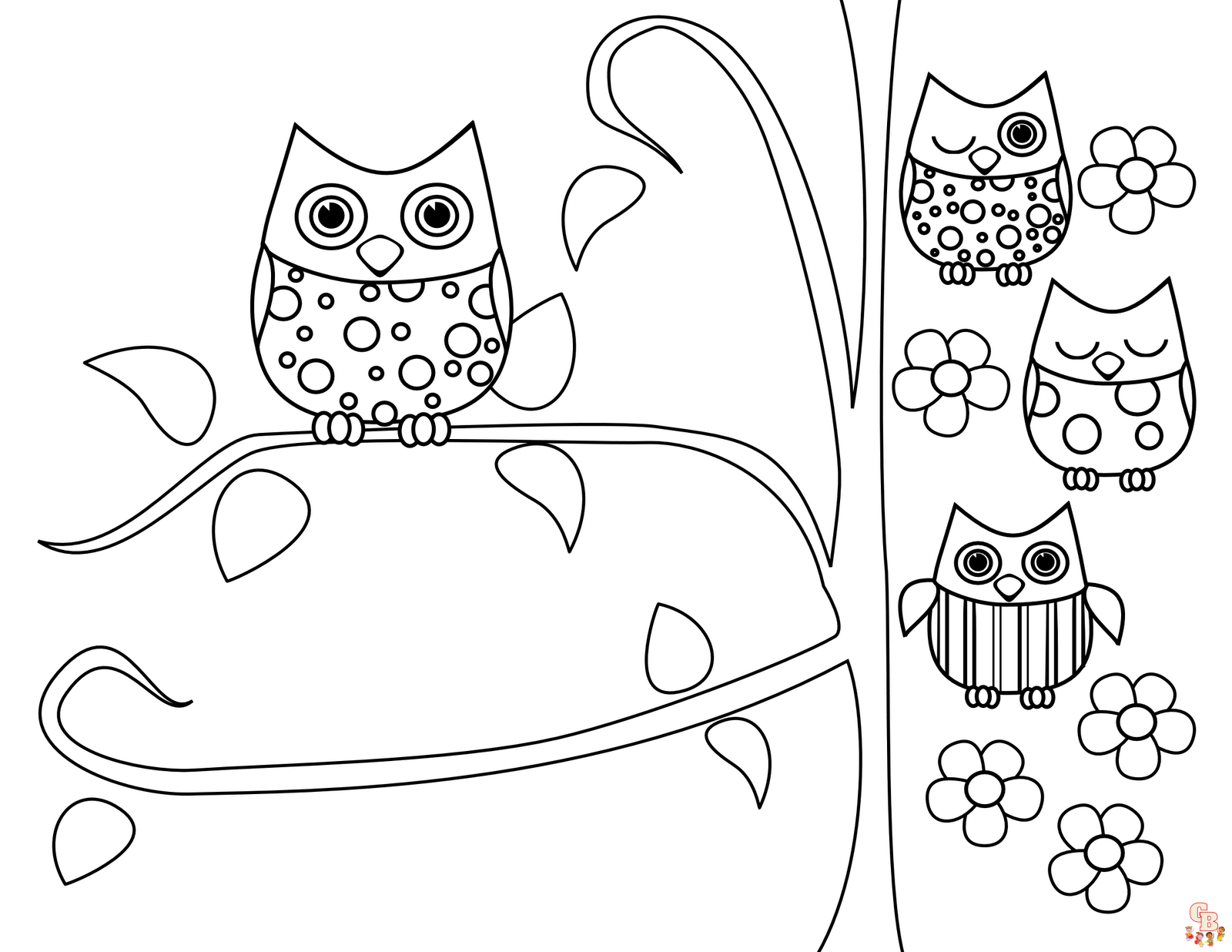 coloriage hiboux