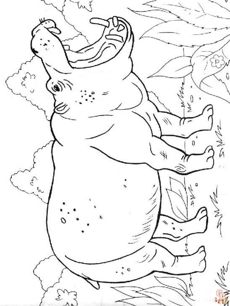 coloriage hippopotame