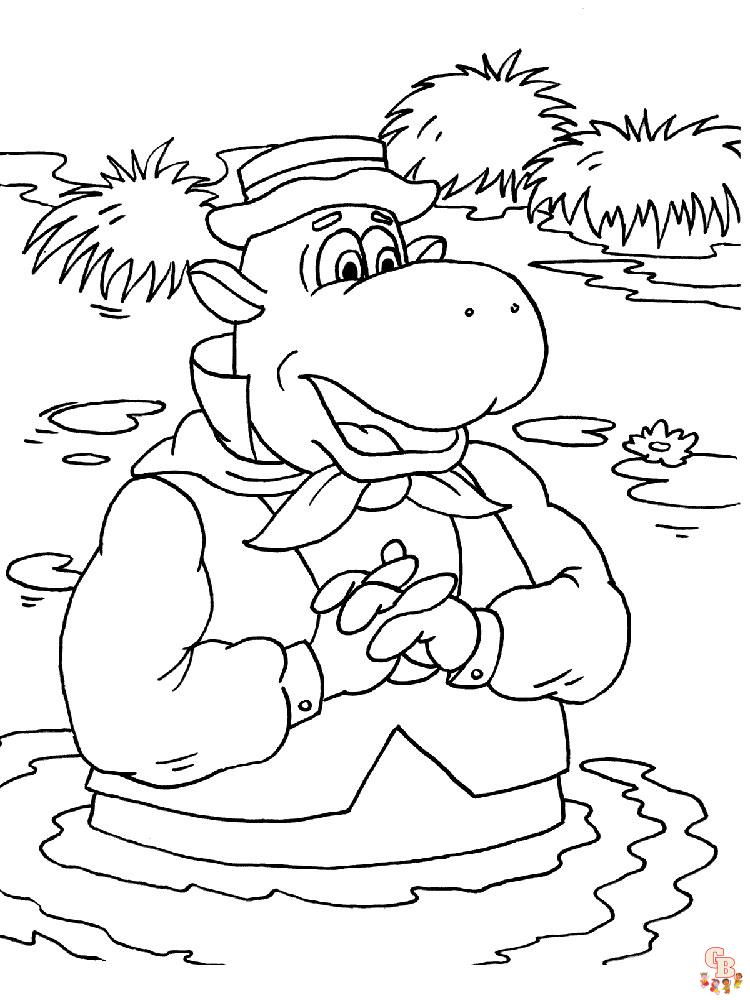 coloriage hippopotame