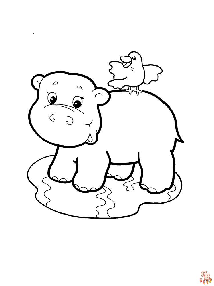 coloriage hippopotame