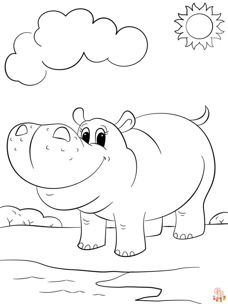 coloriage hippopotame