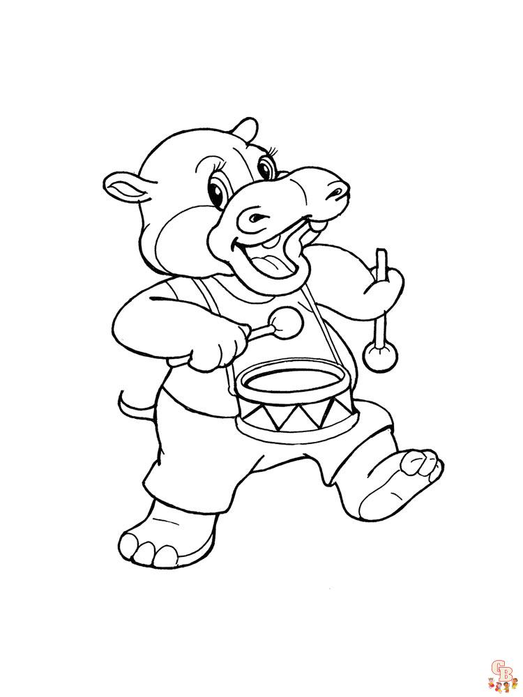 coloriage hippopotame