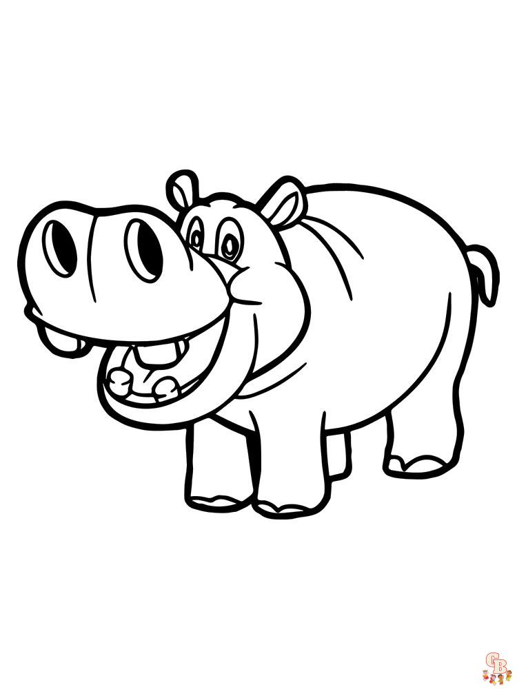 coloriage hippopotame