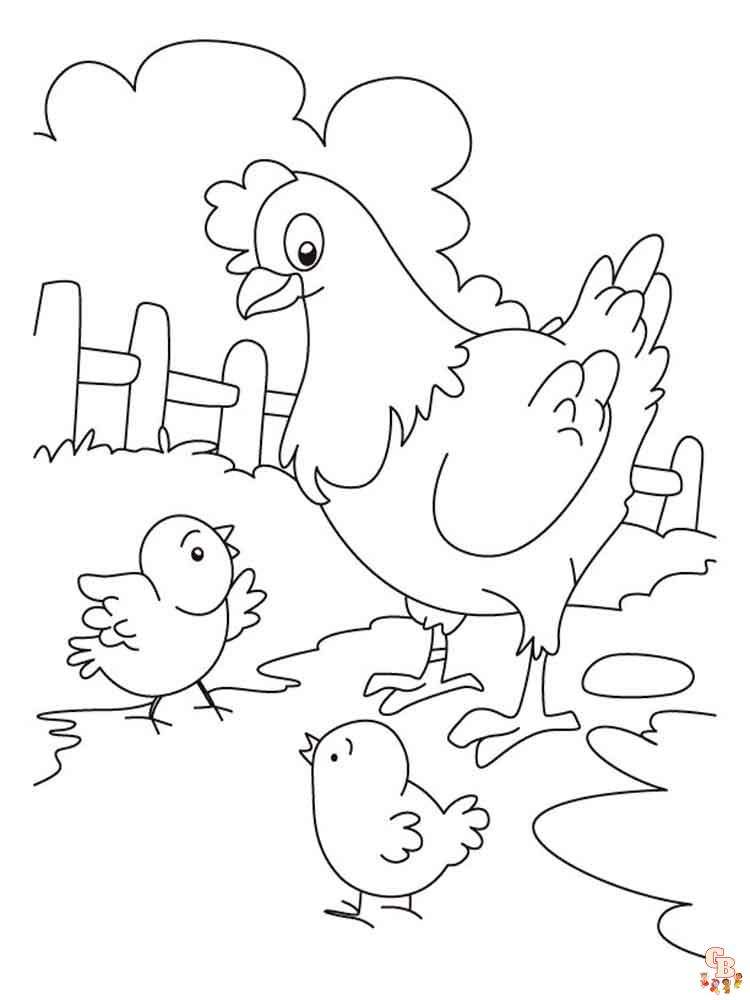 coloriage poulet