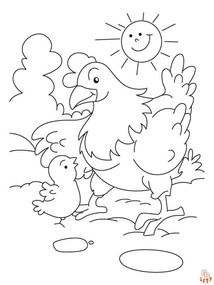 coloriage poulet