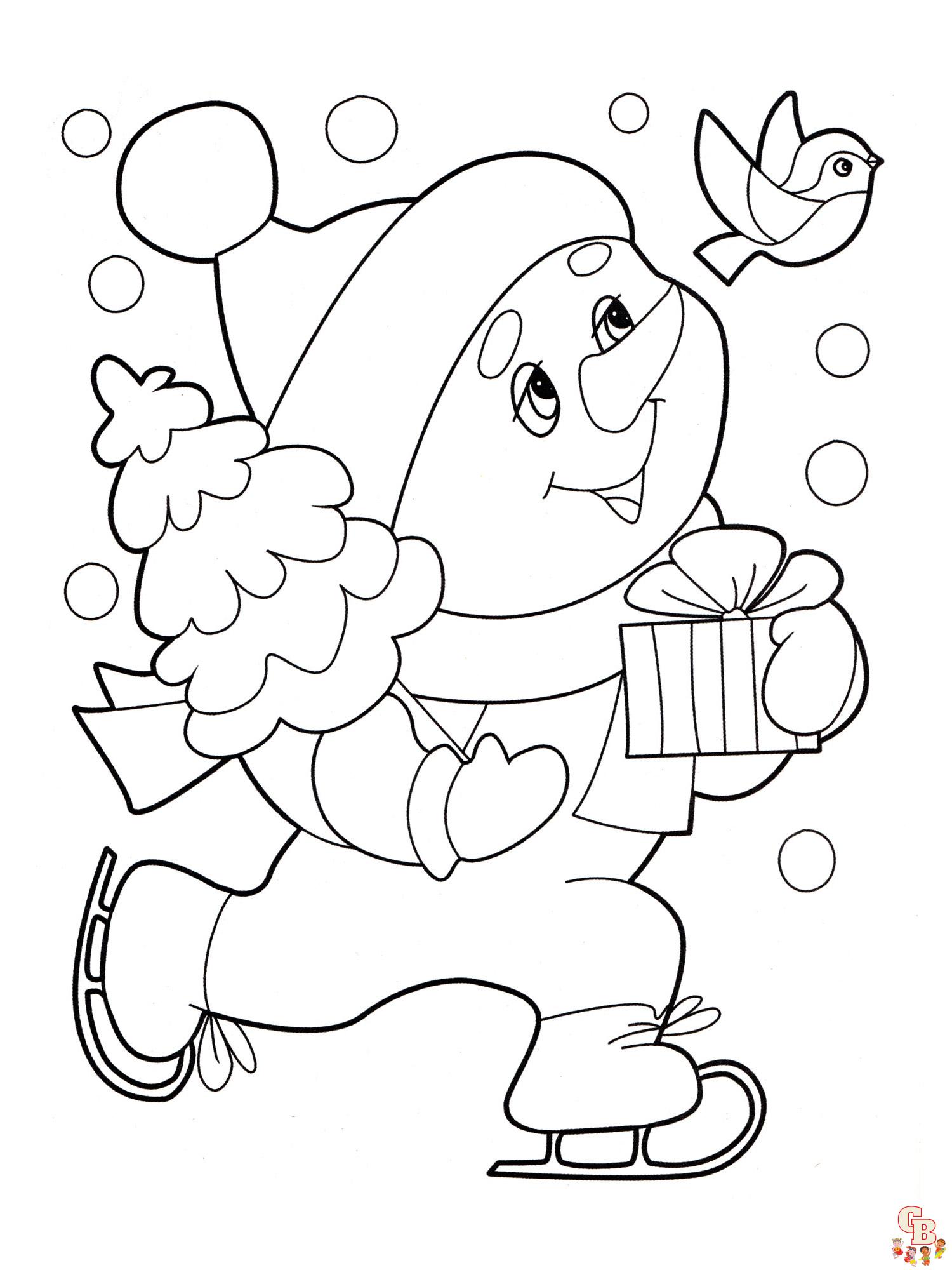 Coloriage Bonhomme de Neige