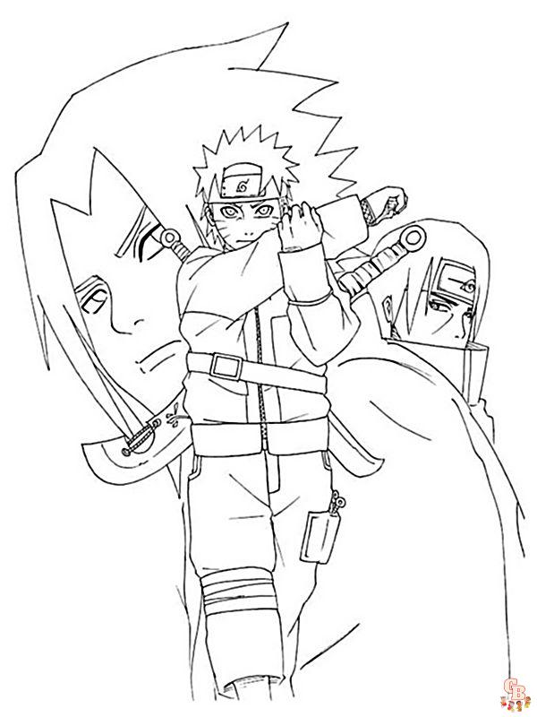 Coloriage Sasuke