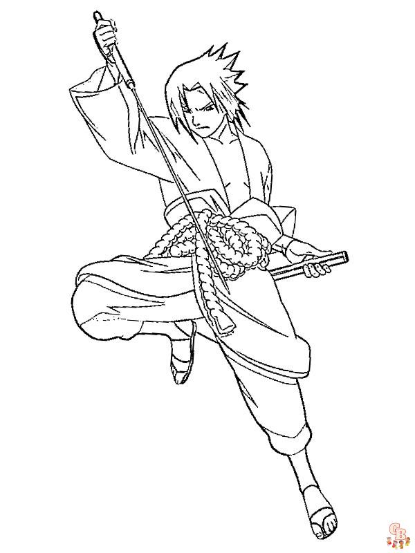 Coloriage Sasuke