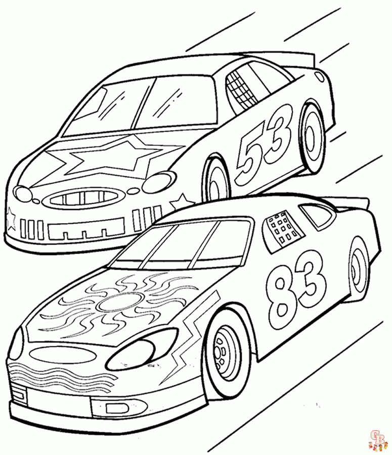 coloriage de voiture de course