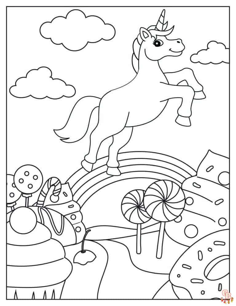 coloriage licorne arc en ciel