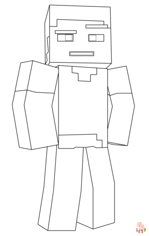 Coloriage Minecraft Steve