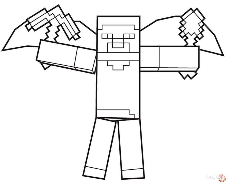 Coloriage Minecraft Steve