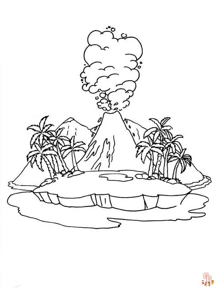 Coloriage Volcan