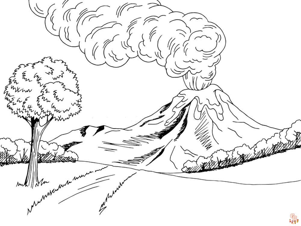 Coloriage Volcan