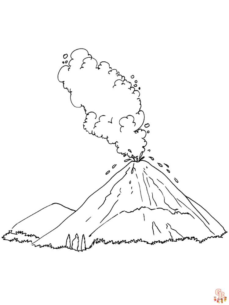 Coloriage Volcan