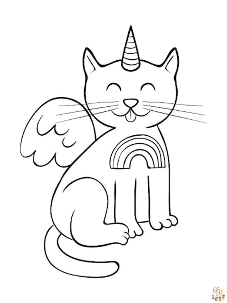 Coloriage chat licorne