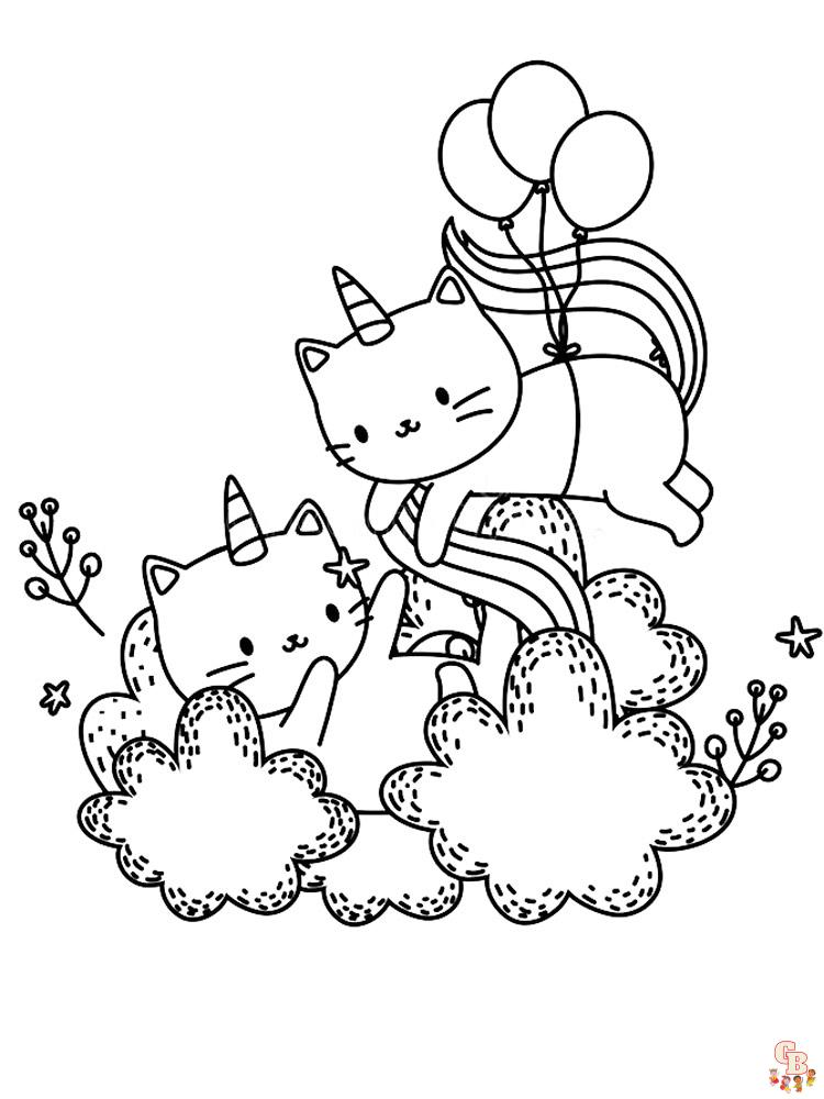 Coloriage chat licorne