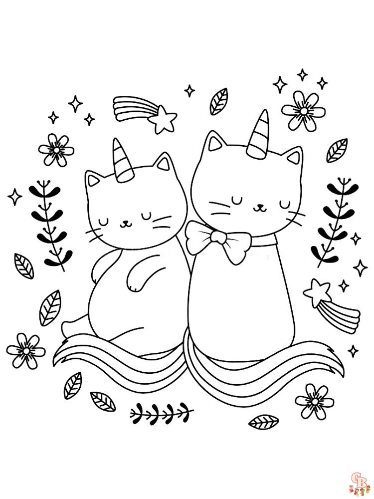 Coloriage chat licorne