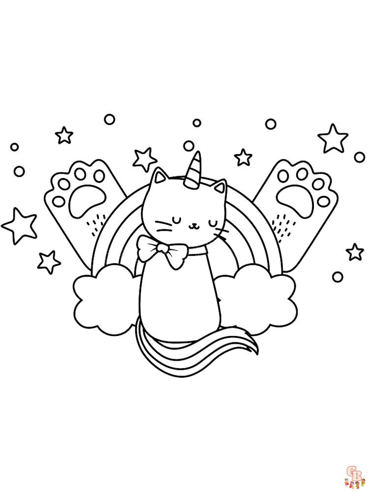 Coloriage chat licorne