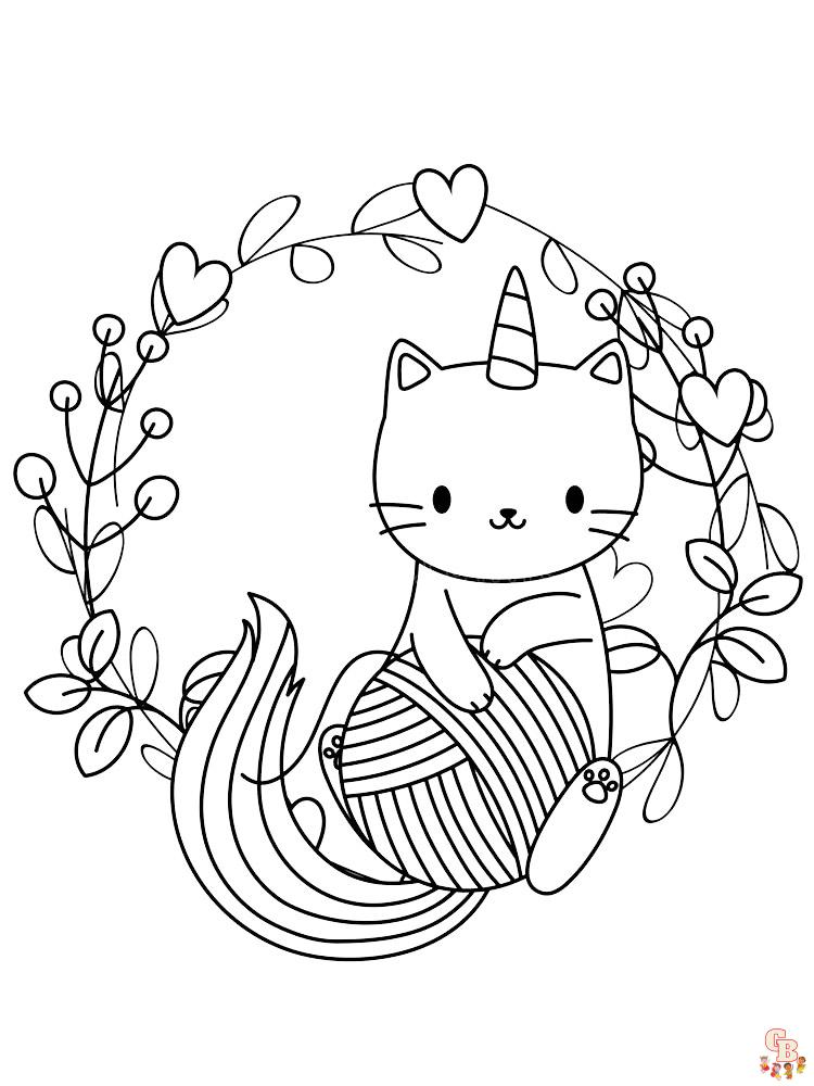 Coloriage chat licorne