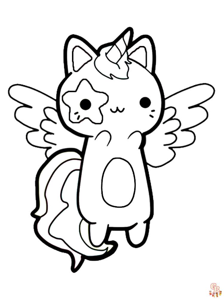 Coloriage chat licorne