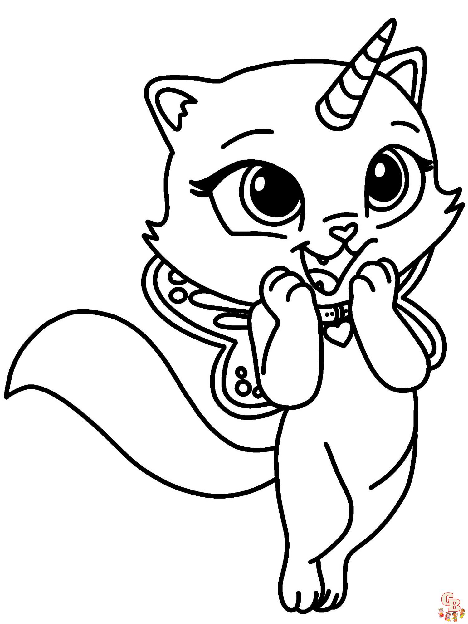 Coloriage chat licorne