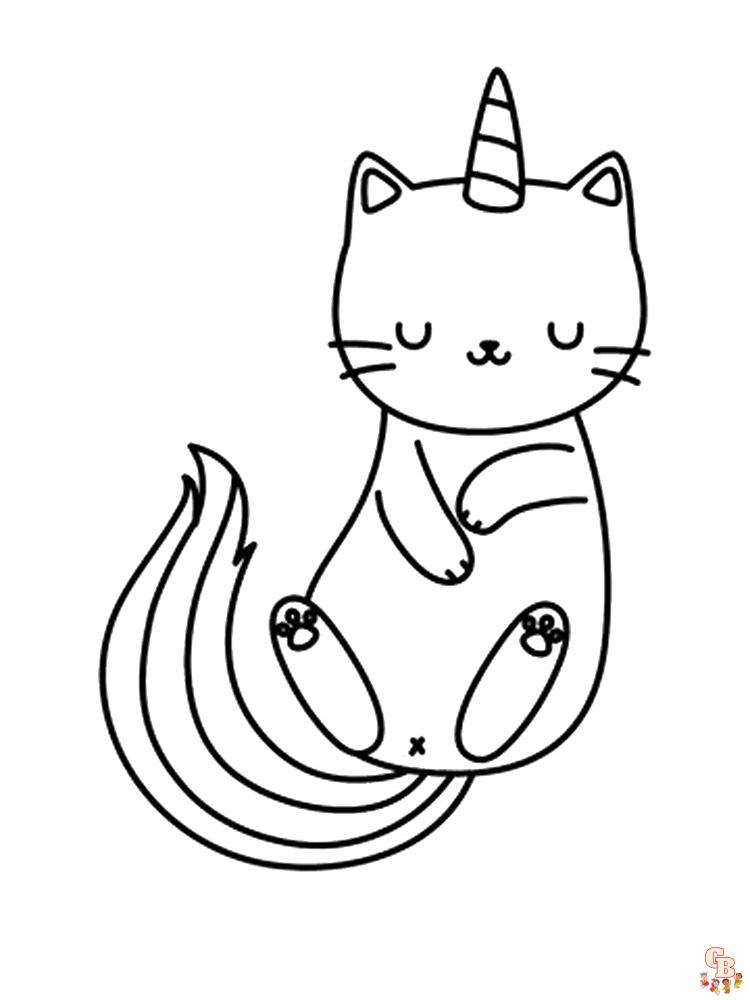 Coloriage chat licorne