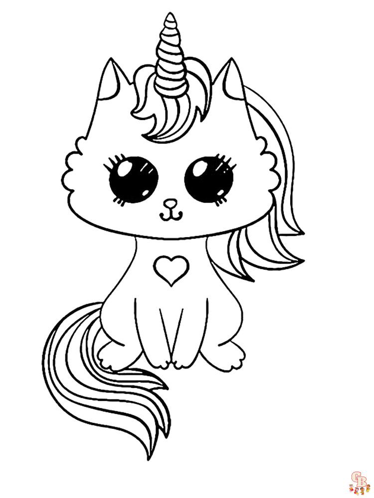 Coloriage chat licorne