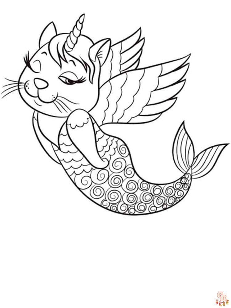 Coloriage chat licorne