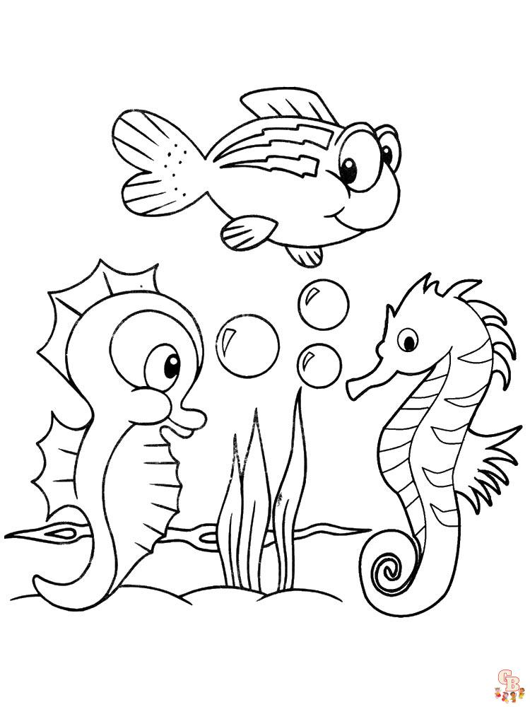 Coloriage hippocampe