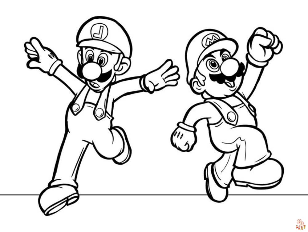 Coloriage Mario et Luigi