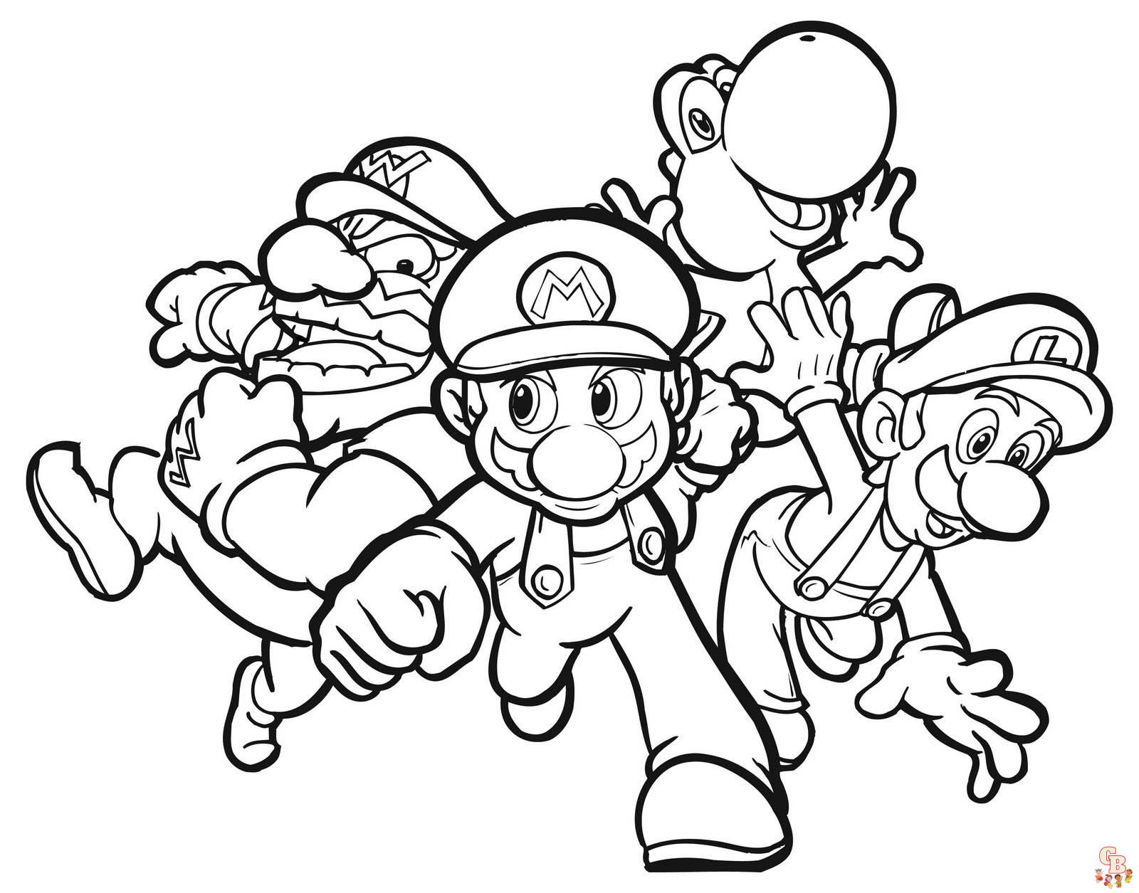 Coloriage Mario et Luigi