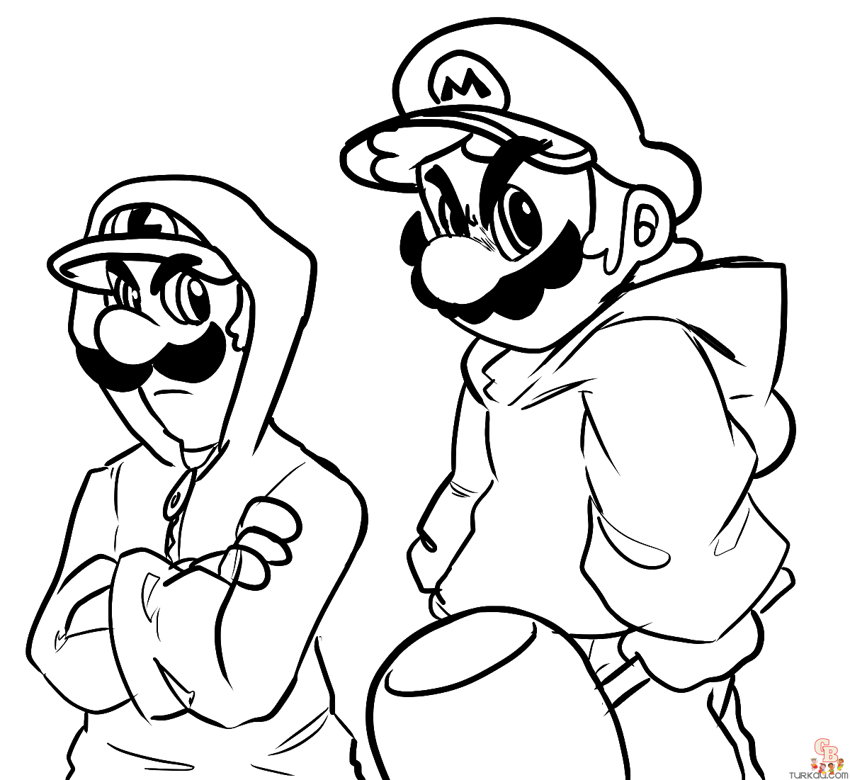 Coloriage Mario et Luigi