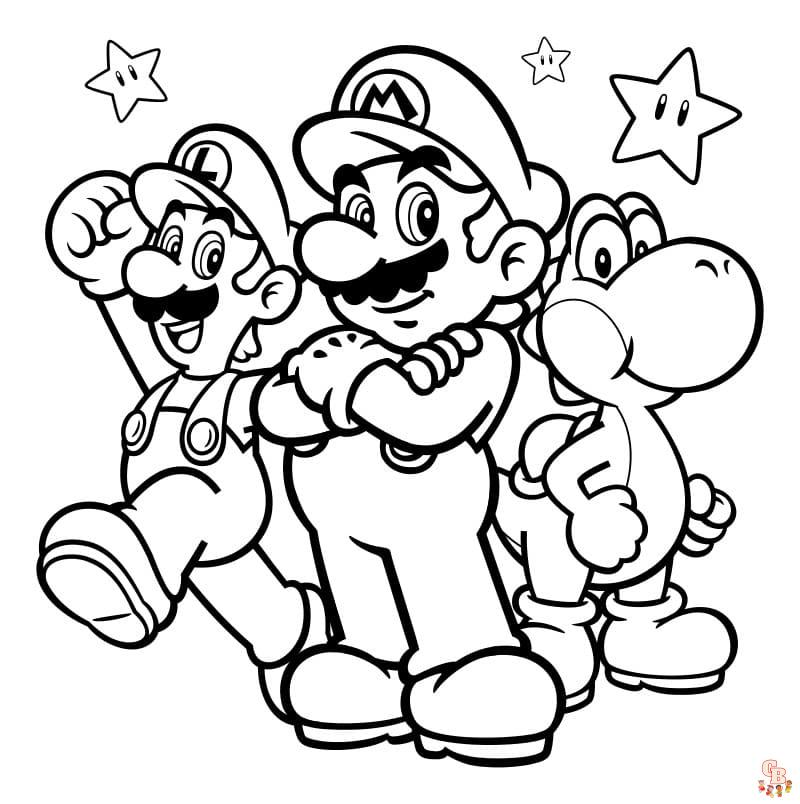 Coloriage Mario et Luigi