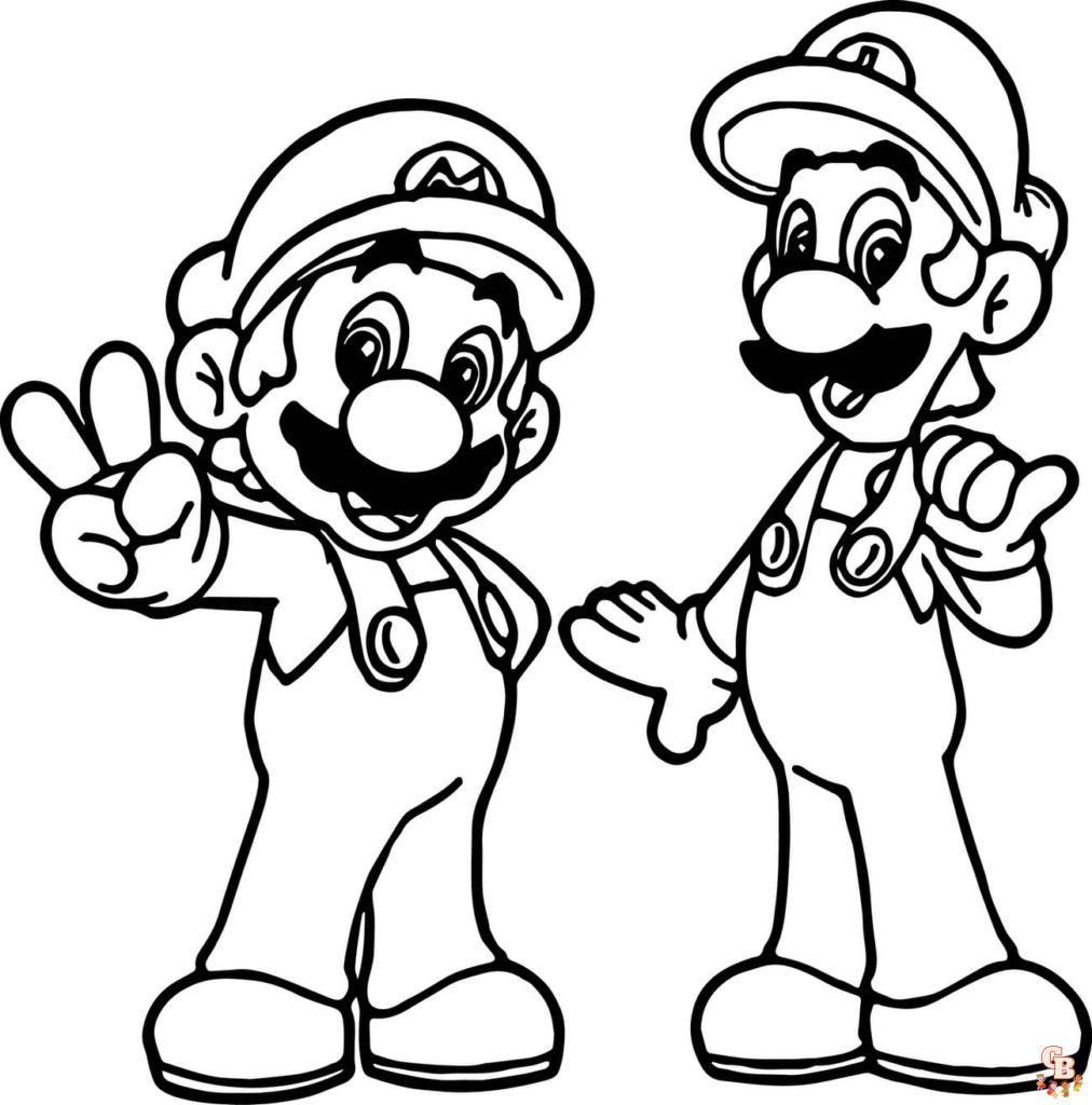 Coloriage Mario et Luigi