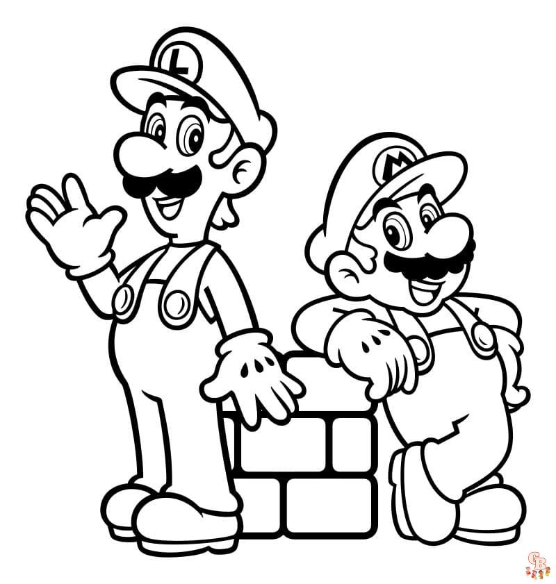 Coloriage Mario et Luigi