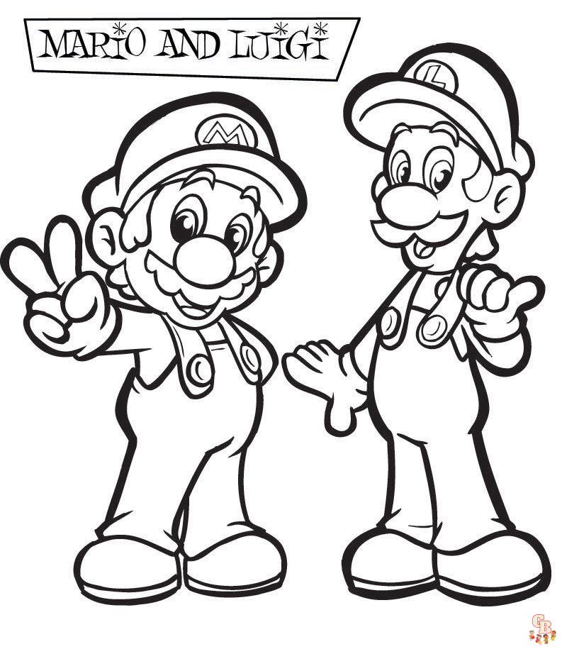 Coloriage Mario et Luigi